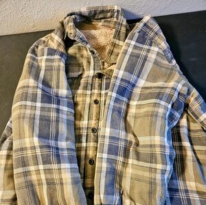 WRANGLER MEN'S Jacket. Size XL. Lightly Worn. Buttons. Grey Blue Tan.